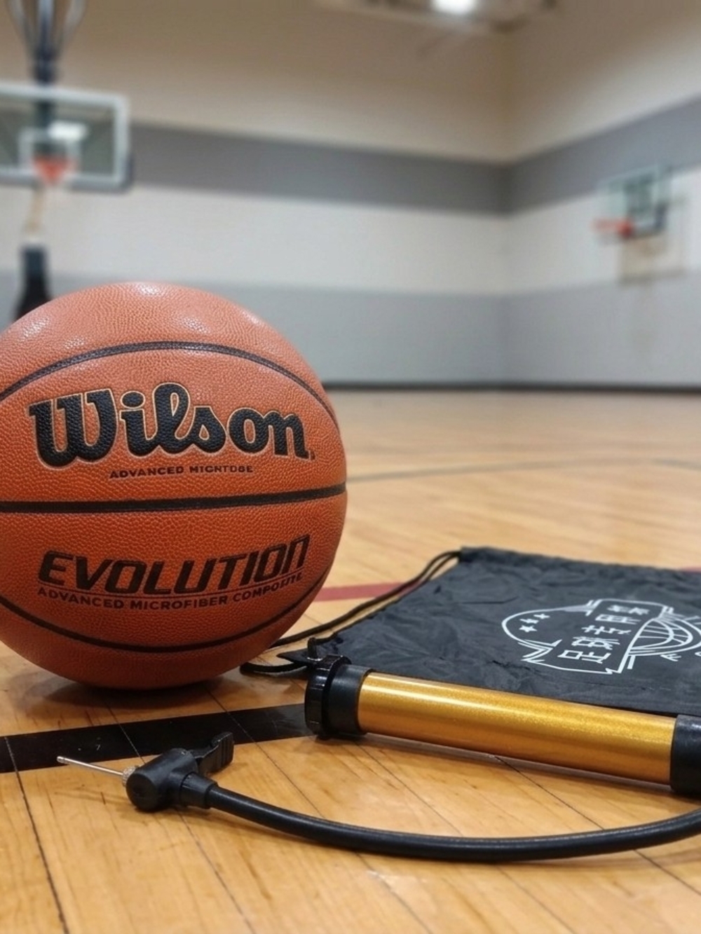 Wilson Evolution Micro Composite Indoor Basketball w/Air Pump & Carry Bag NEW!!